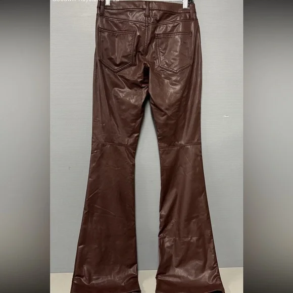 NWT Banana Republic Brown Bootcut Leather Like Pants Size 26/2. Inseam 35” - Picture 1 of 3